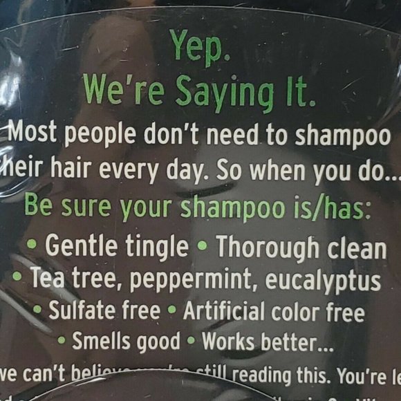 Hair Shampoo Tea Tree Men's Daily Sulfate-Free 'Challenger' 473mL / 16oz C36 - Picture 4 of 4